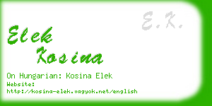 elek kosina business card